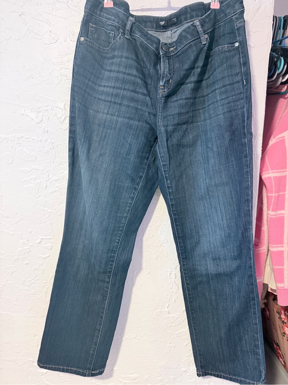 Simply Vera Vera Wang Women's Dark Blue Straight-Leg Jeans